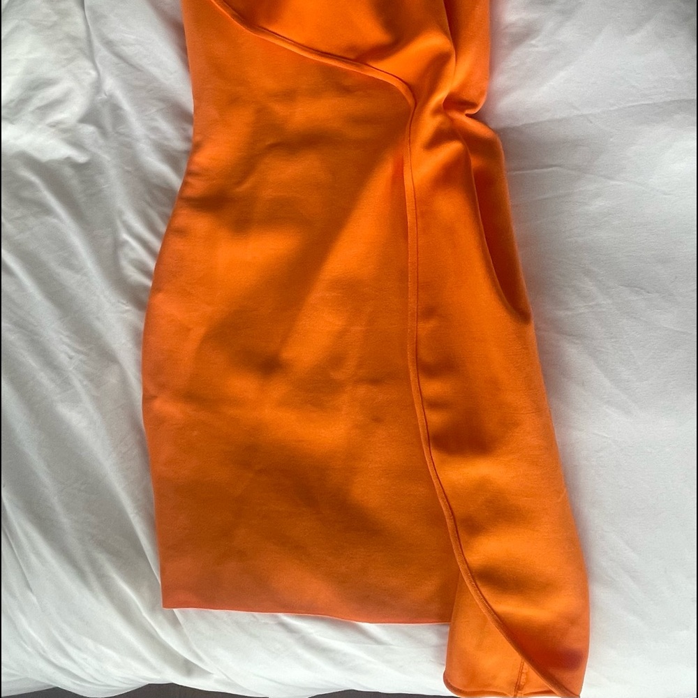 Orange cocktail dress